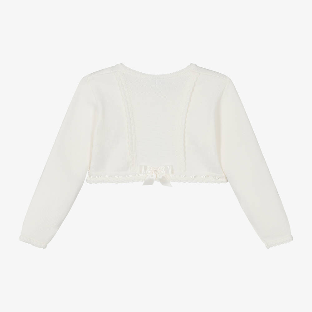 Artesania Granlei Girls Ivory Knitted Bolero Cardigan