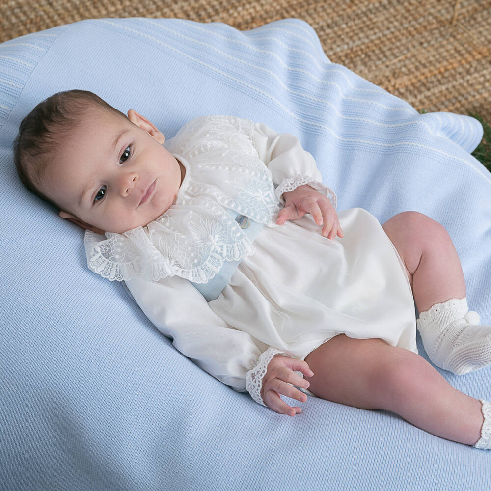 Artesanía Granlei-Girls Ivory Lace Babysuit | Childrensalon Outlet