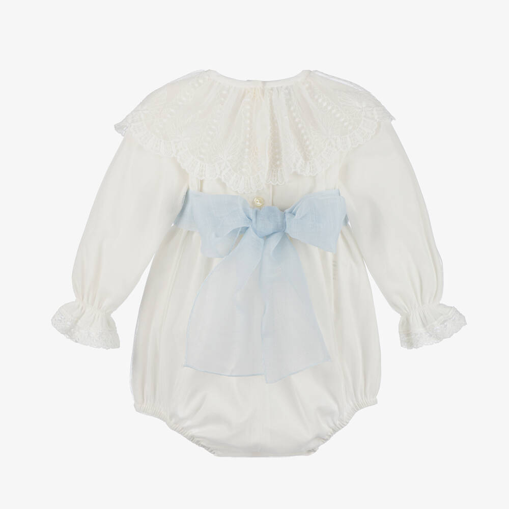 Artesanía Granlei-Girls Ivory Lace Babysuit | Childrensalon Outlet