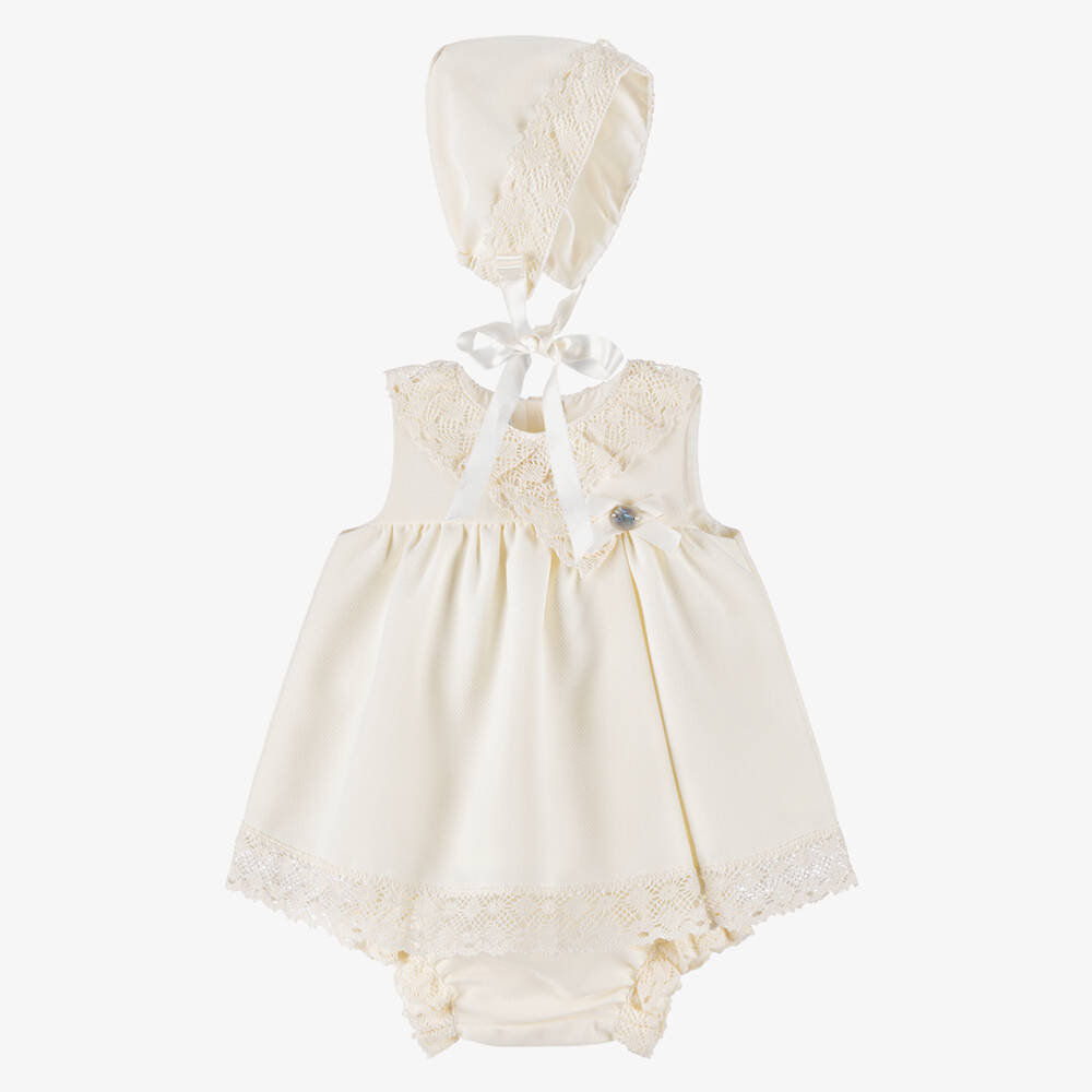 Artesanía Granlei-Кремовый кружевной наряд для девочек | Childrensalon Outlet