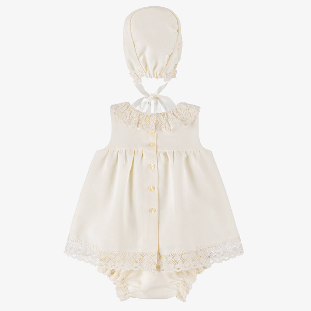 Artesanía Granlei-طقم احتفالي من الدانتيل العاجي للبنات | Childrensalon Outlet