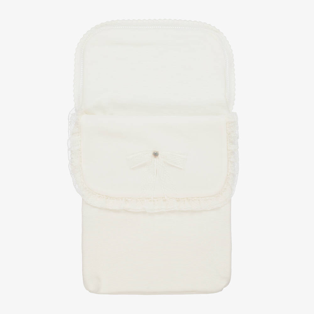 Artesanía Granlei-Girls Ivory Lace Knit Cocoon | Childrensalon Outlet