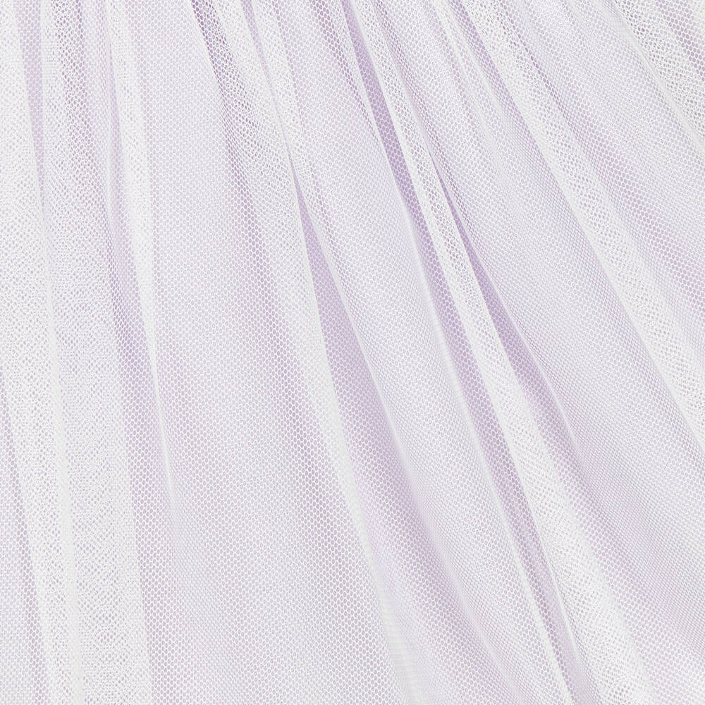 ارتيزانيا  غرانلي-طقم تنورة قطن عضوي وتول لون عاجي وبنفسجي | Childrensalon Outlet