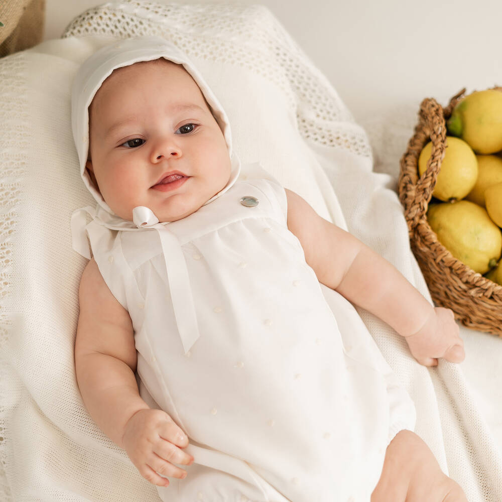 Artesanía Granlei-Кремовый комплект из тюля в горошек для девочек | Childrensalon Outlet