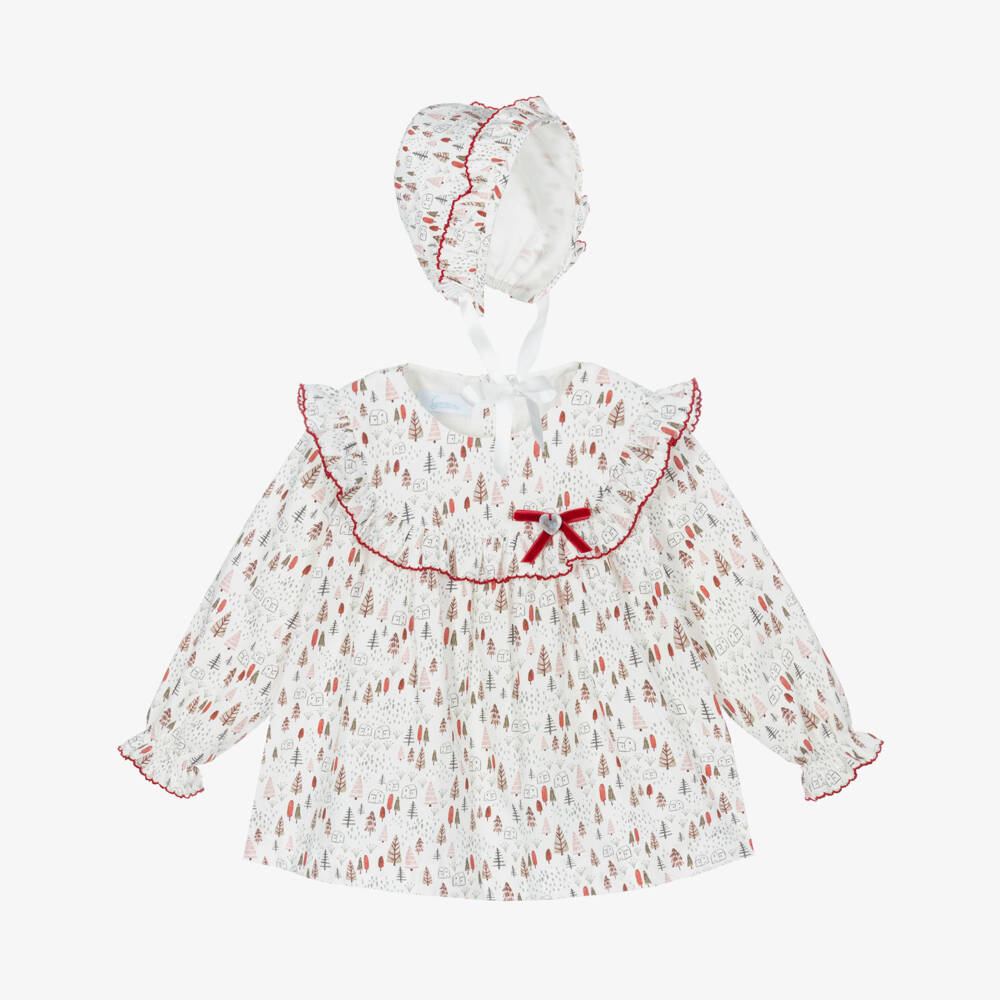 Artesanía Granlei-Girls Ivory & Red Dress Set | Childrensalon Outlet