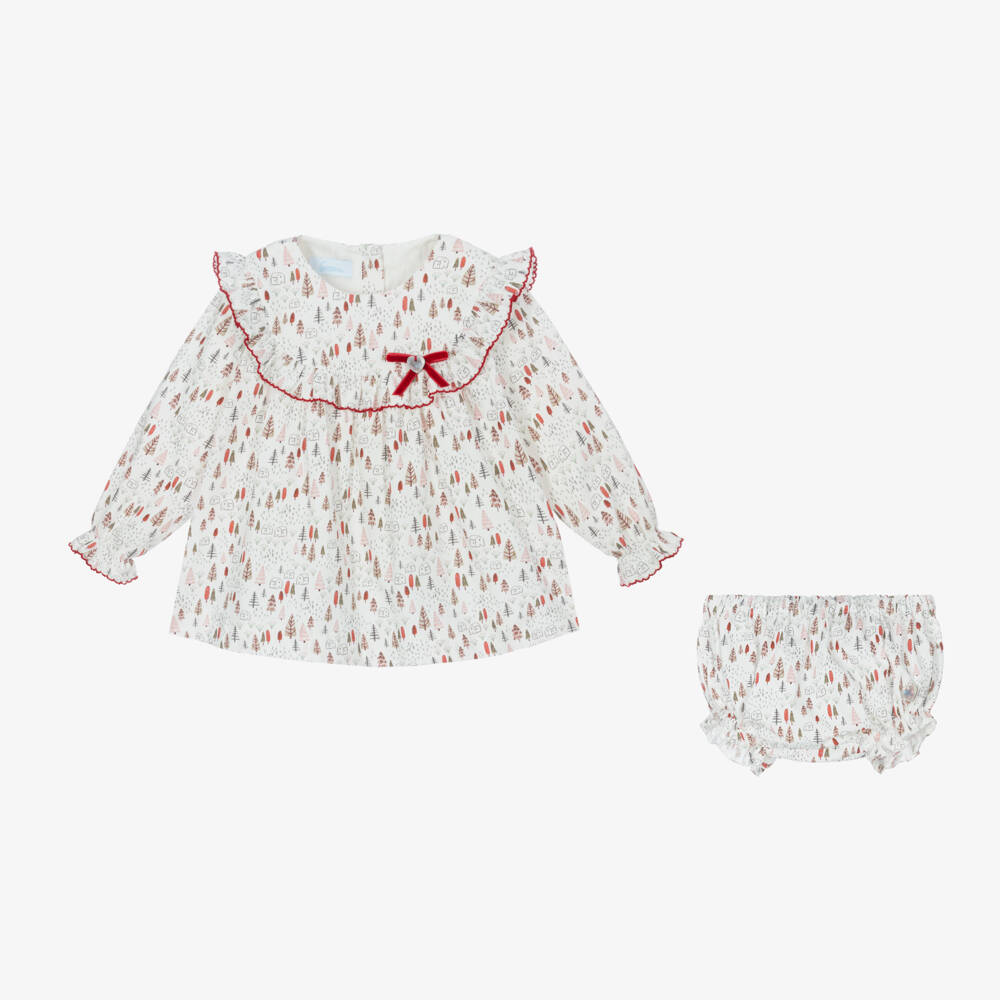 Artesanía Granlei-Girls Ivory & Red Dress Set | Childrensalon Outlet
