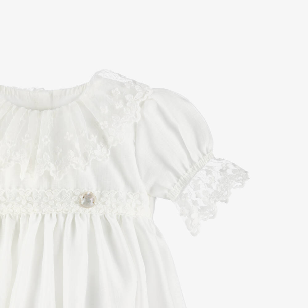 Artesanía Granlei-Girls Ivory Voile Ceremony Gown & Bonnet | Childrensalon Outlet