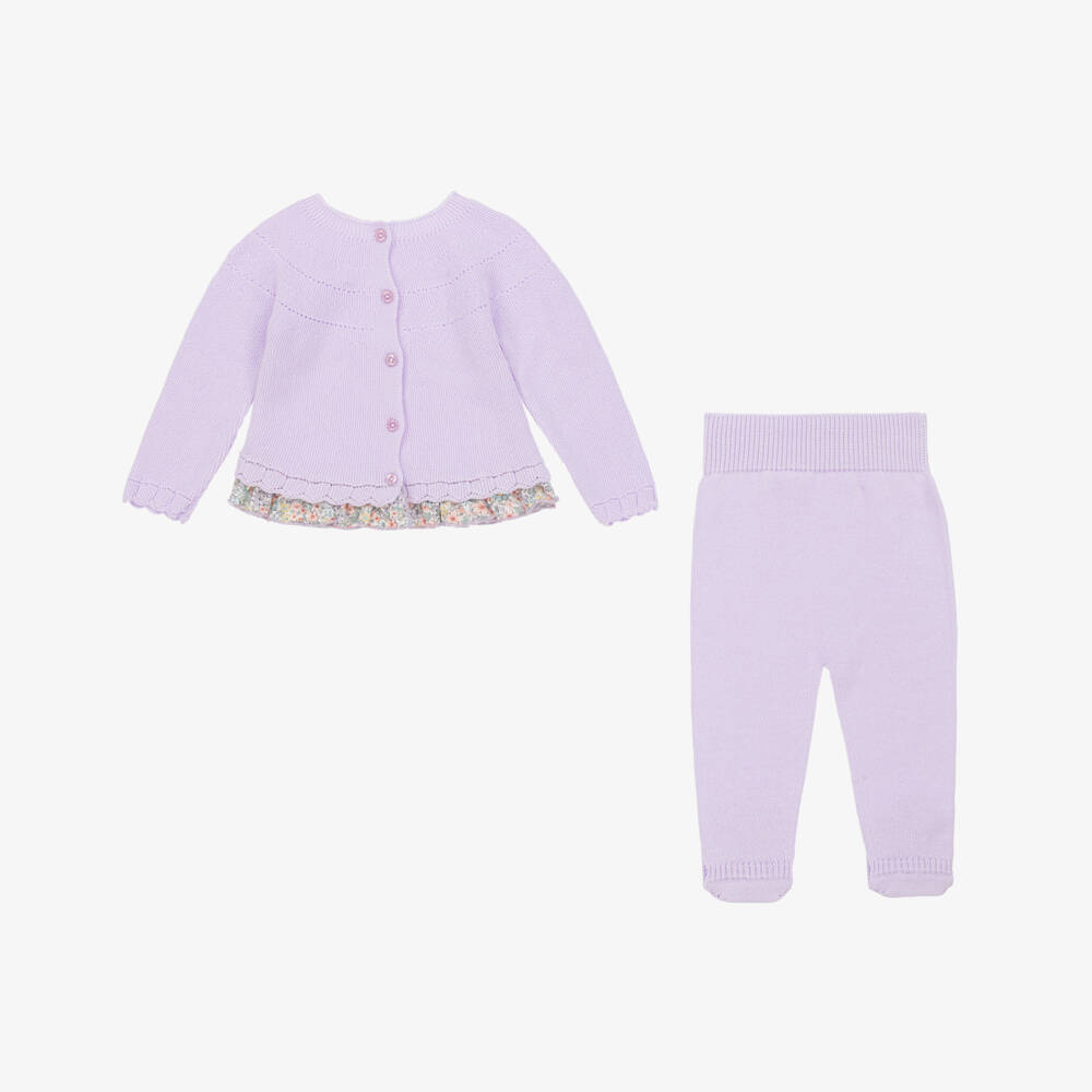 Artesanía Granlei-Girls Lilac Knit Two-Piece Set | Childrensalon Outlet
