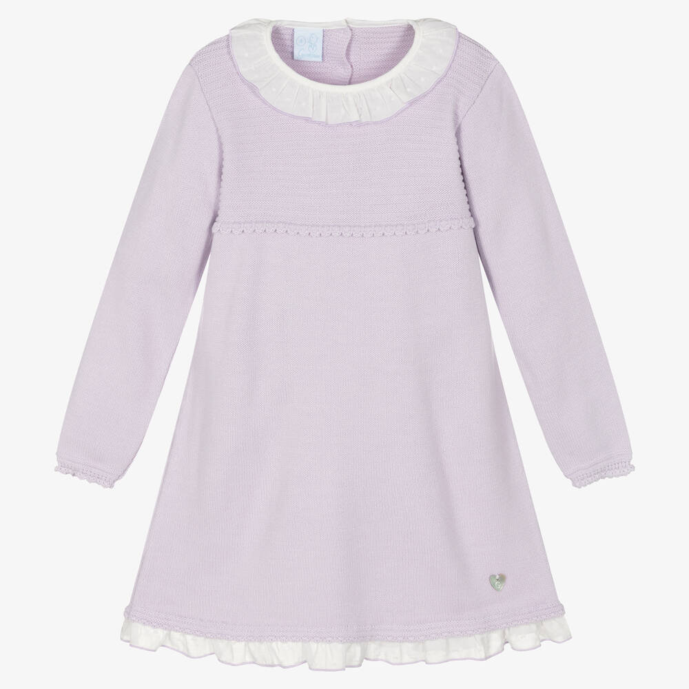 Artesanía Granlei-Girls Lilac Purple Knitted Dress | Childrensalon Outlet