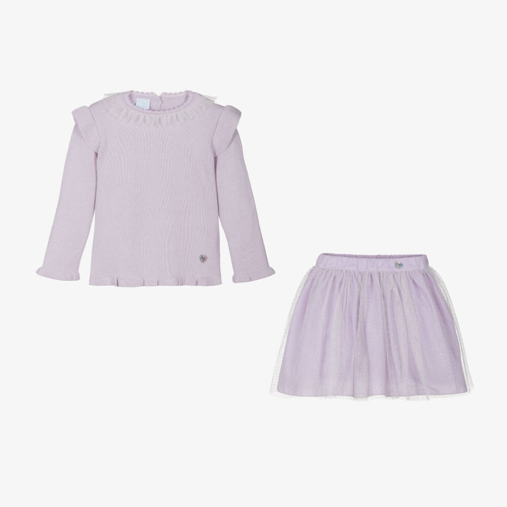 Artesanía Granlei-Girls Lilac Tulle Outfit Set | Childrensalon Outlet