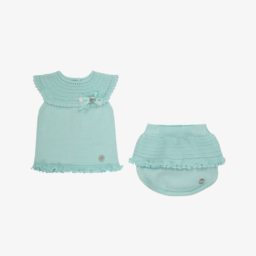 Artesanía Granlei-Мятный вязаный комплект для девочек | Childrensalon Outlet