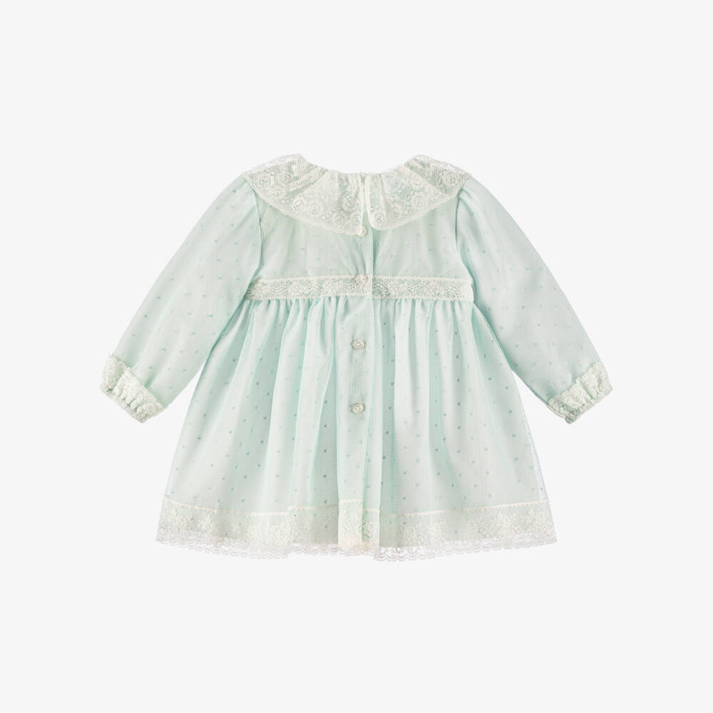 Artesanía Granlei-Girls Mint Lace Tulle Dress | Childrensalon Outlet
