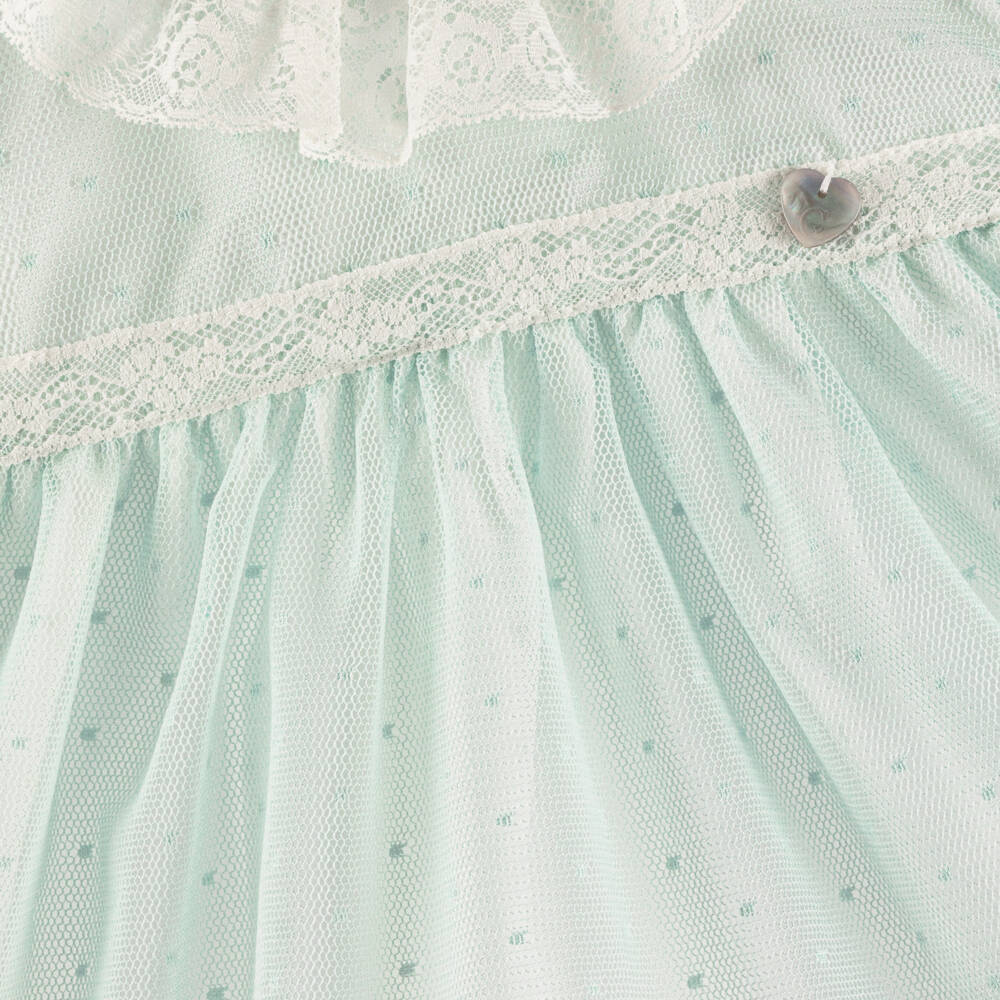 Artesanía Granlei-Girls Mint Lace Tulle Dress | Childrensalon Outlet