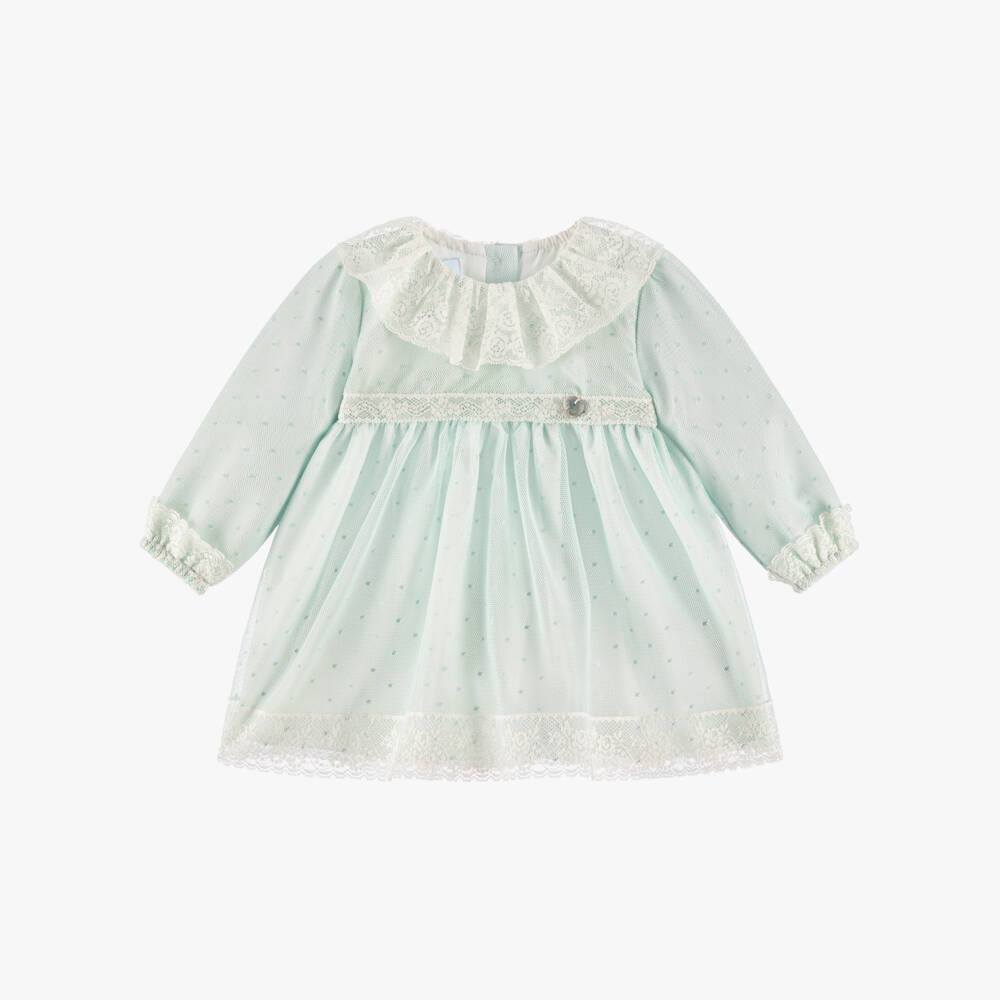 Artesanía Granlei-Girls Mint Lace Tulle Dress | Childrensalon Outlet
