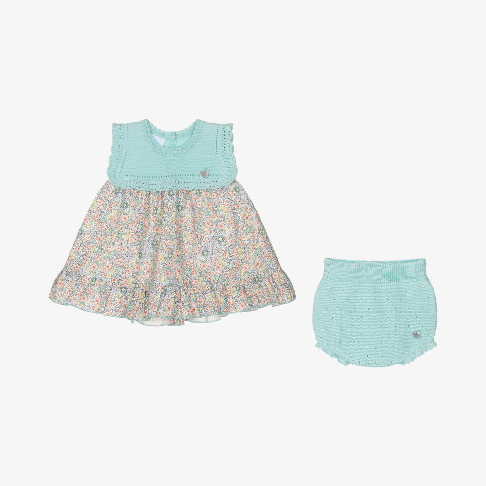 Artesanía Granlei-Girls Mint & Lilac Floral Frock | Childrensalon Outlet