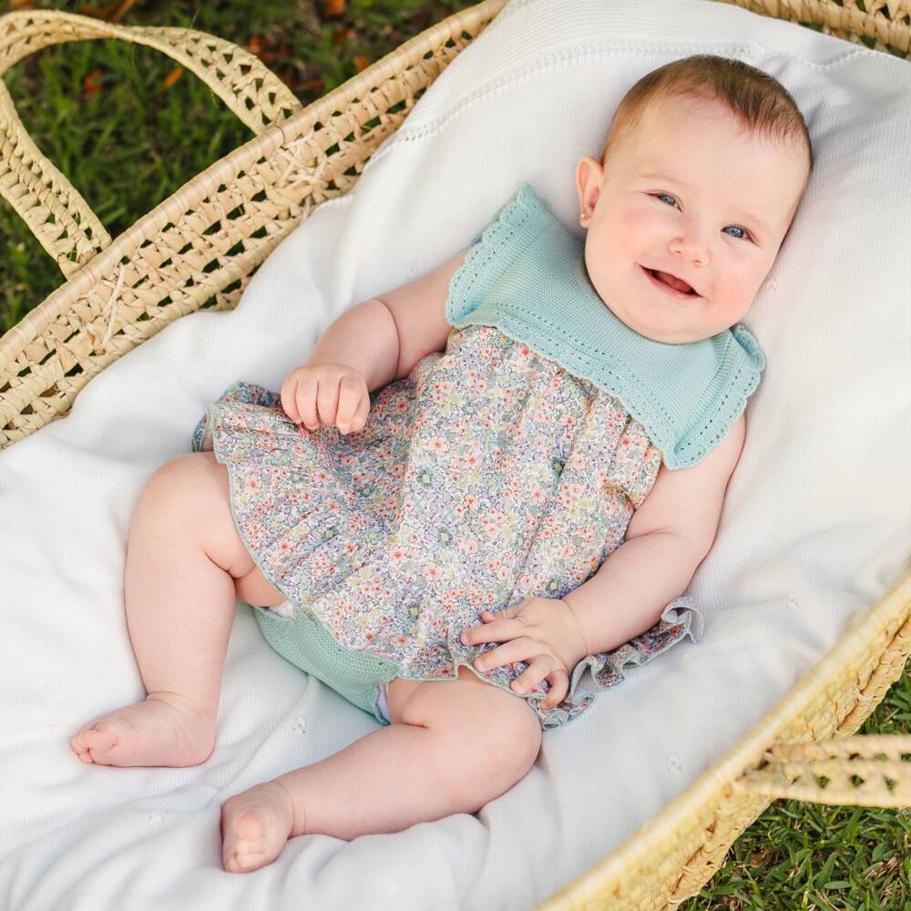 Artesanía Granlei-Girls Mint & Lilac Floral Frock | Childrensalon Outlet