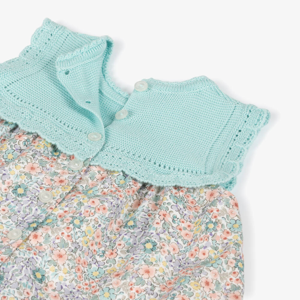 Artesanía Granlei-Girls Mint & Lilac Floral Frock | Childrensalon Outlet