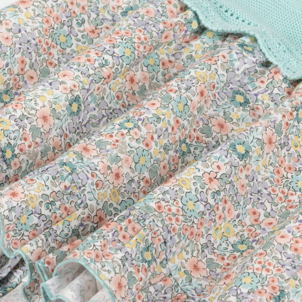 Artesanía Granlei-Girls Mint & Lilac Floral Frock | Childrensalon Outlet