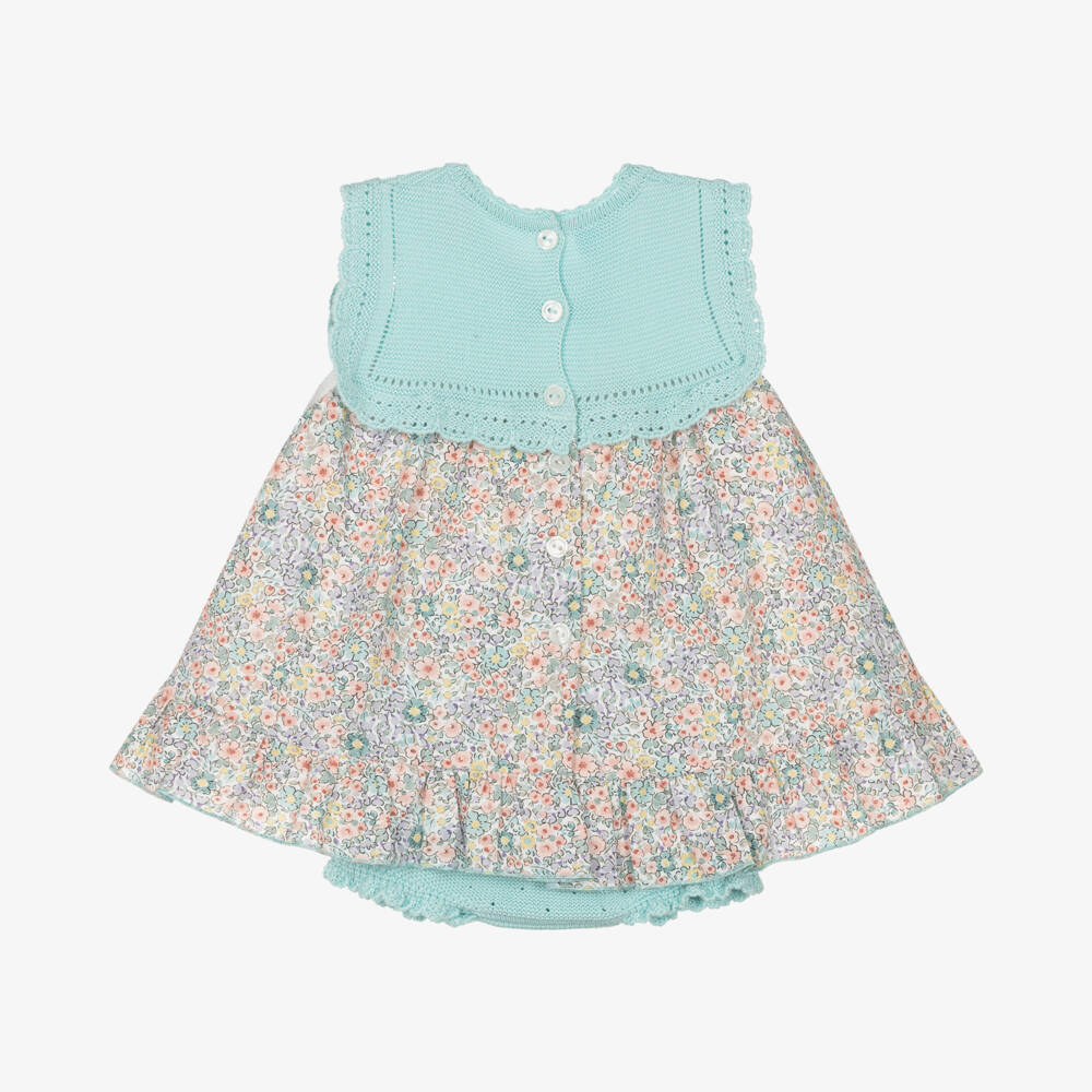 Artesanía Granlei-Girls Mint & Lilac Floral Frock | Childrensalon Outlet