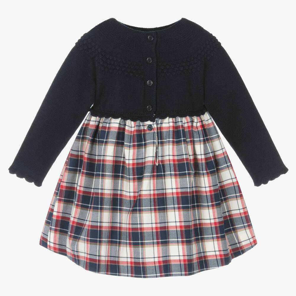 ارتيزانيا  غرانلي-فستان قطن تارتان محبوك لون كحلي | Childrensalon Outlet