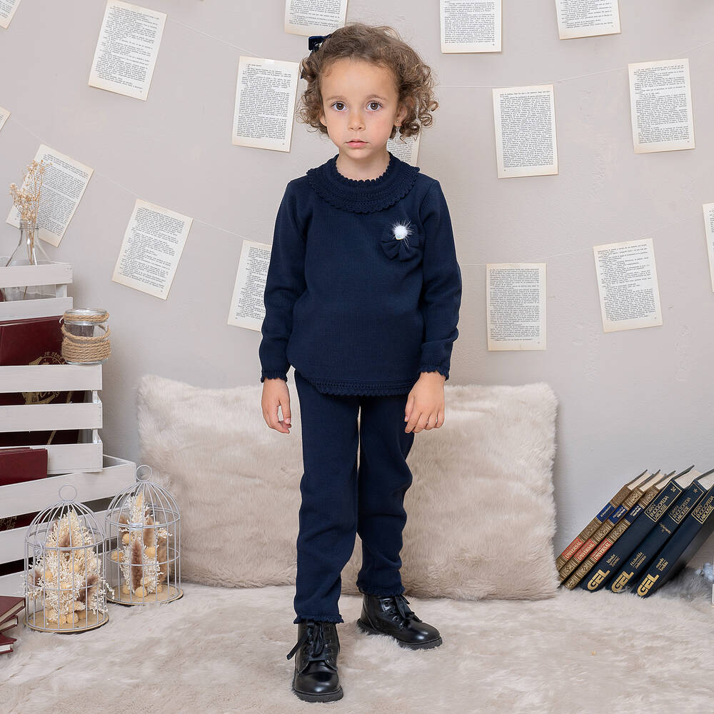 Pantalon bleu marine fille clearance