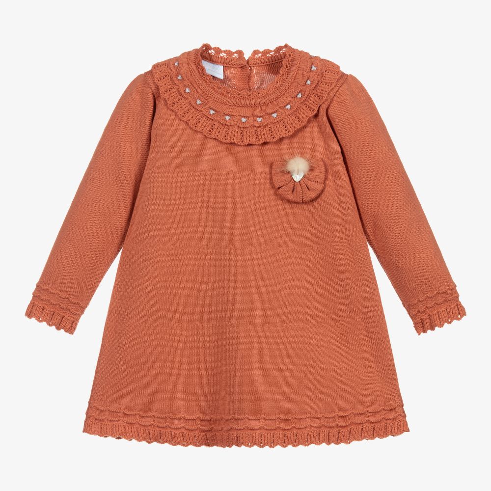 Artesanía Granlei-فستان أكريليك محبوك لون أحمراوكري | Childrensalon Outlet