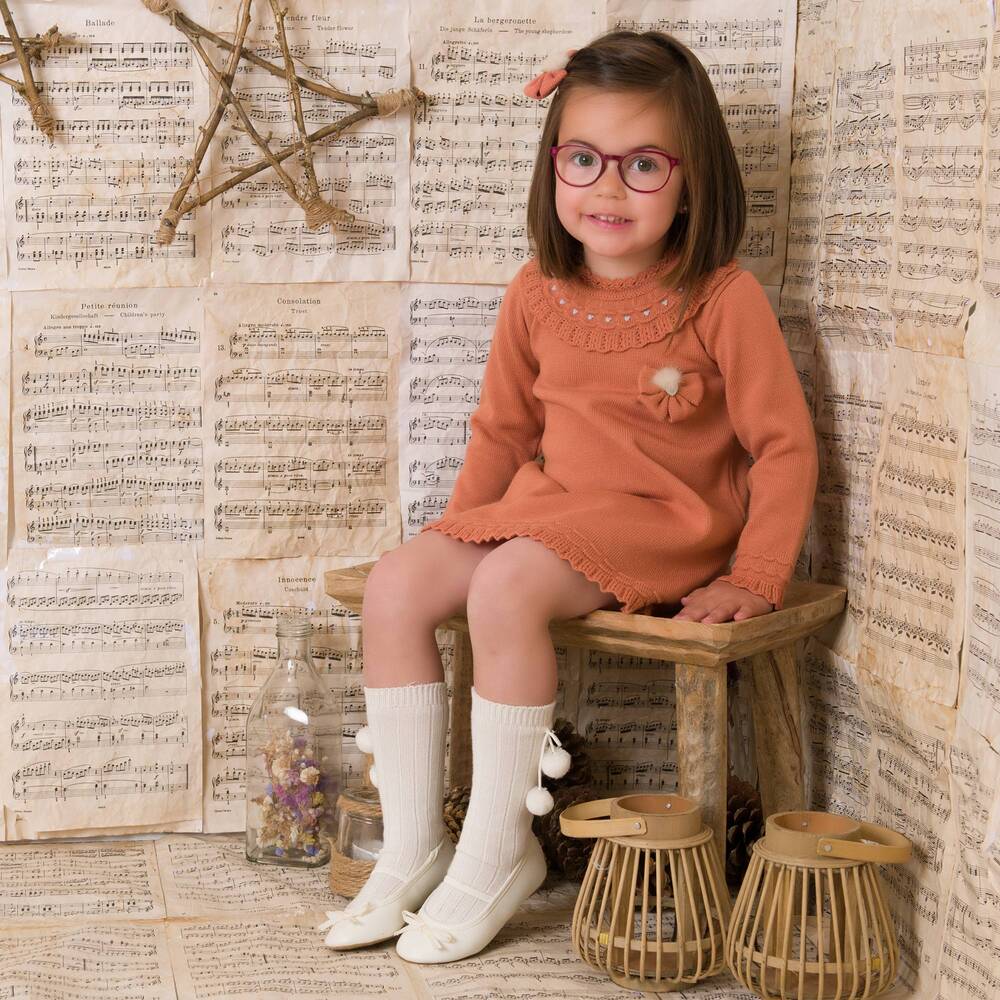 Artesanía Granlei-فستان أكريليك محبوك لون أحمراوكري | Childrensalon Outlet