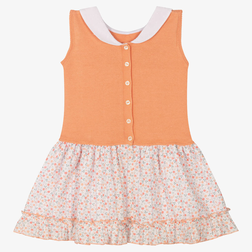 Artesanía Granlei-Оранжевое трикотажное платье | Childrensalon Outlet