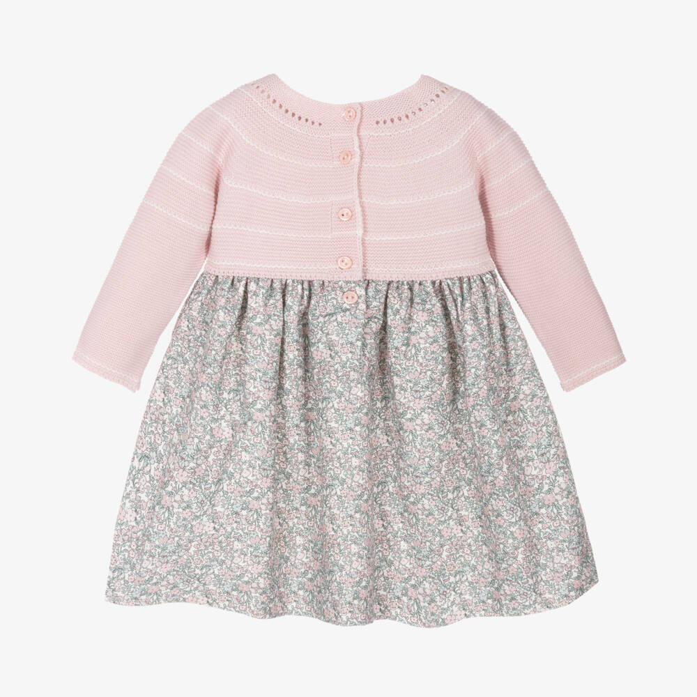 Artesanía Granlei-Girls Pale Pink Knit Dress | Childrensalon Outlet