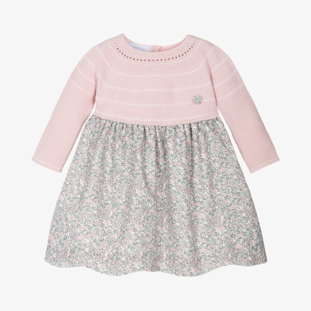 Artesanía Granlei-Girls Pale Pink Knit Dress | Childrensalon Outlet