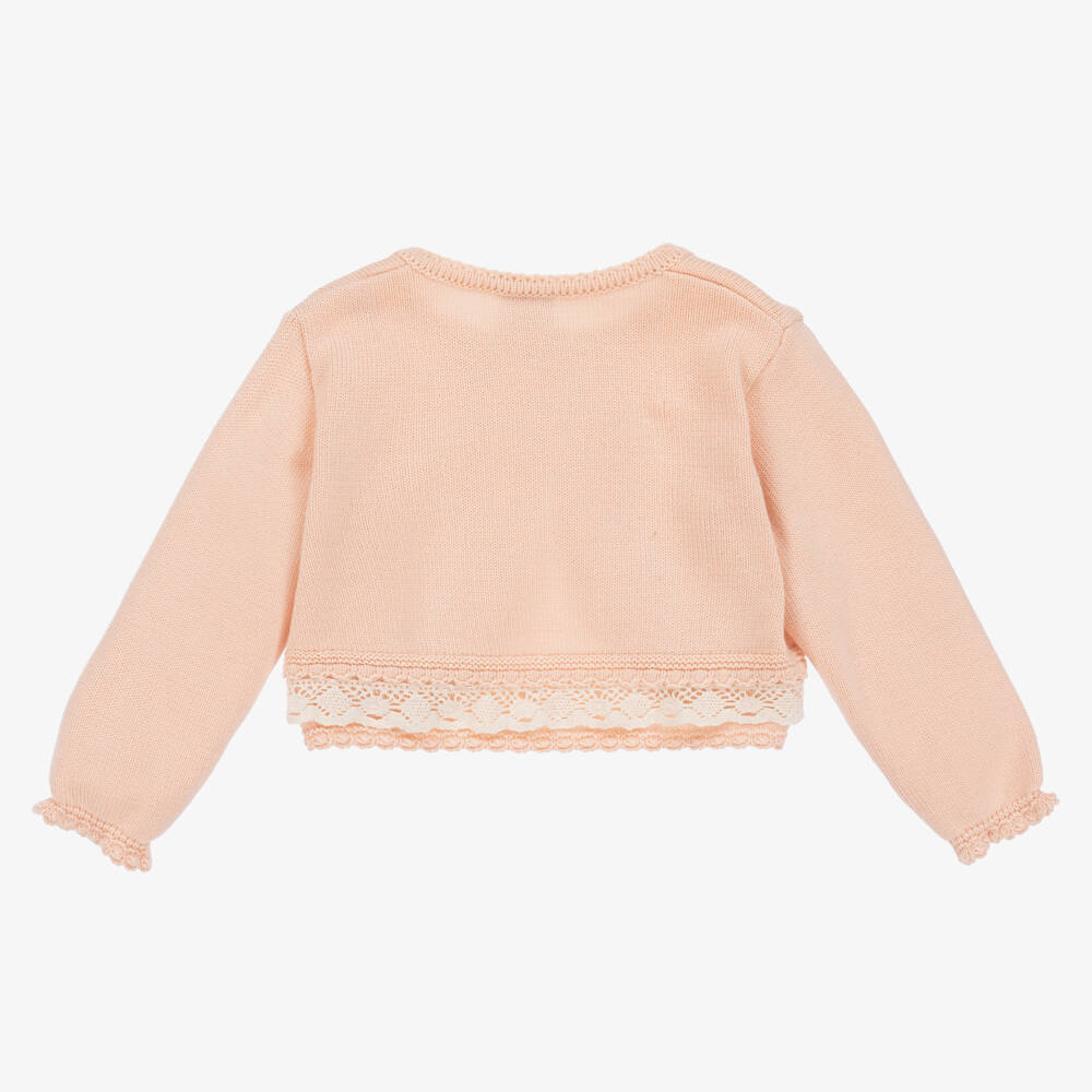 Artesanía Granlei-Girls Peach Lace-Trim Knit Bolero | Childrensalon Outlet