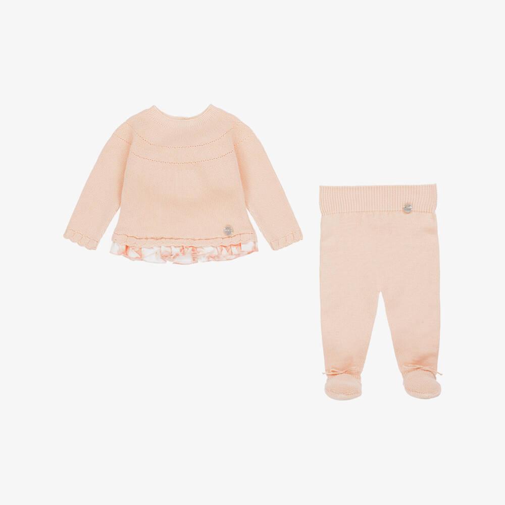 Artesanía Granlei-Girls Peachy Knit Two-Piece Set | Childrensalon Outlet