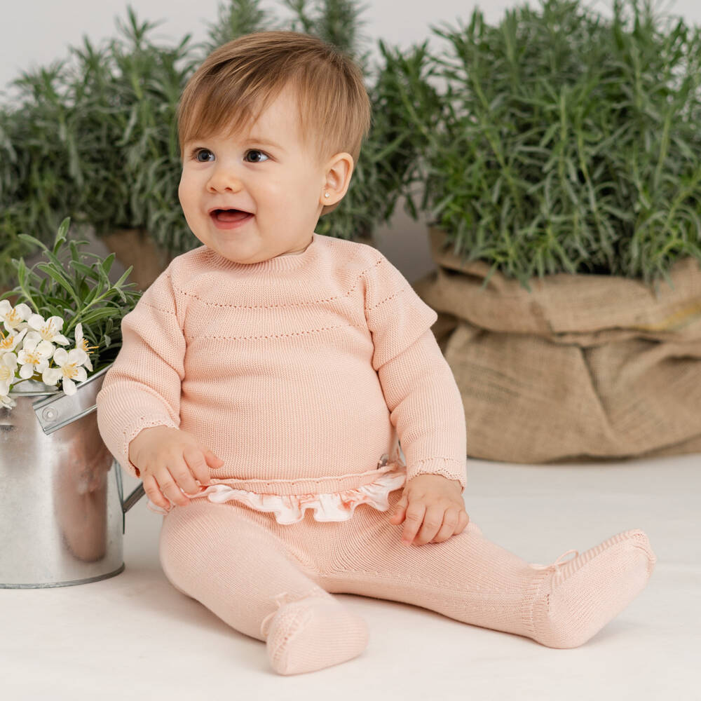 Artesanía Granlei-Girls Peachy Knit Two-Piece Set | Childrensalon Outlet