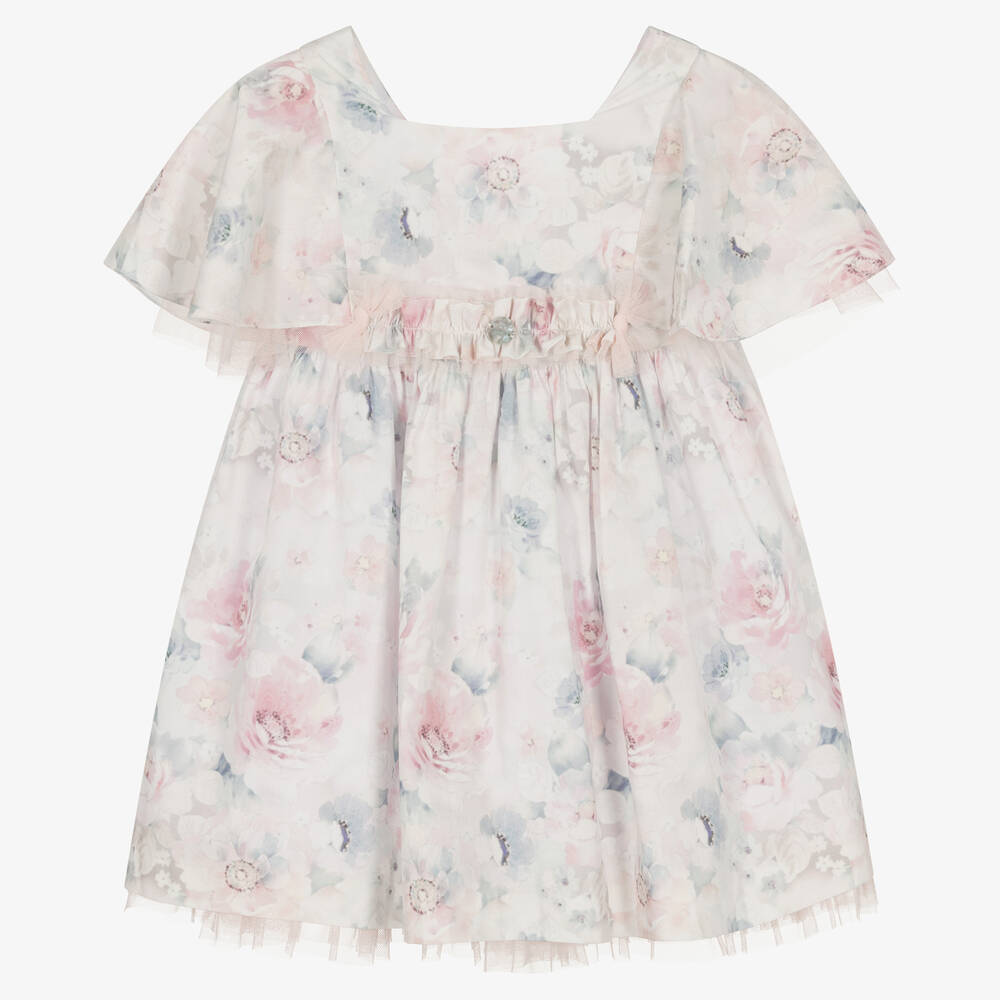 Artesanía Granlei - Robe rose et bleue en coton fille  | Childrensalon