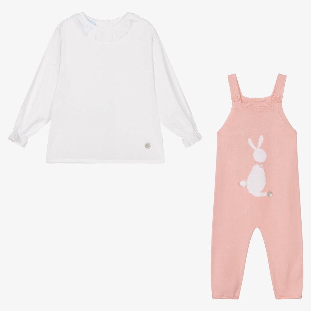 Artesanía Granlei-Топ и розовый полукомбинезон с кроликом для девочек | Childrensalon Outlet