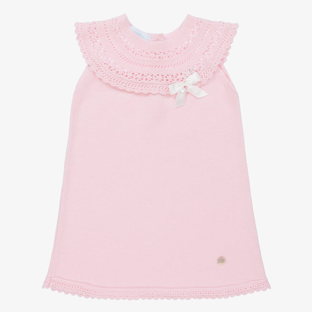 Artesanía Granlei - Girls Pink Cotton Knit Dress | Childrensalon