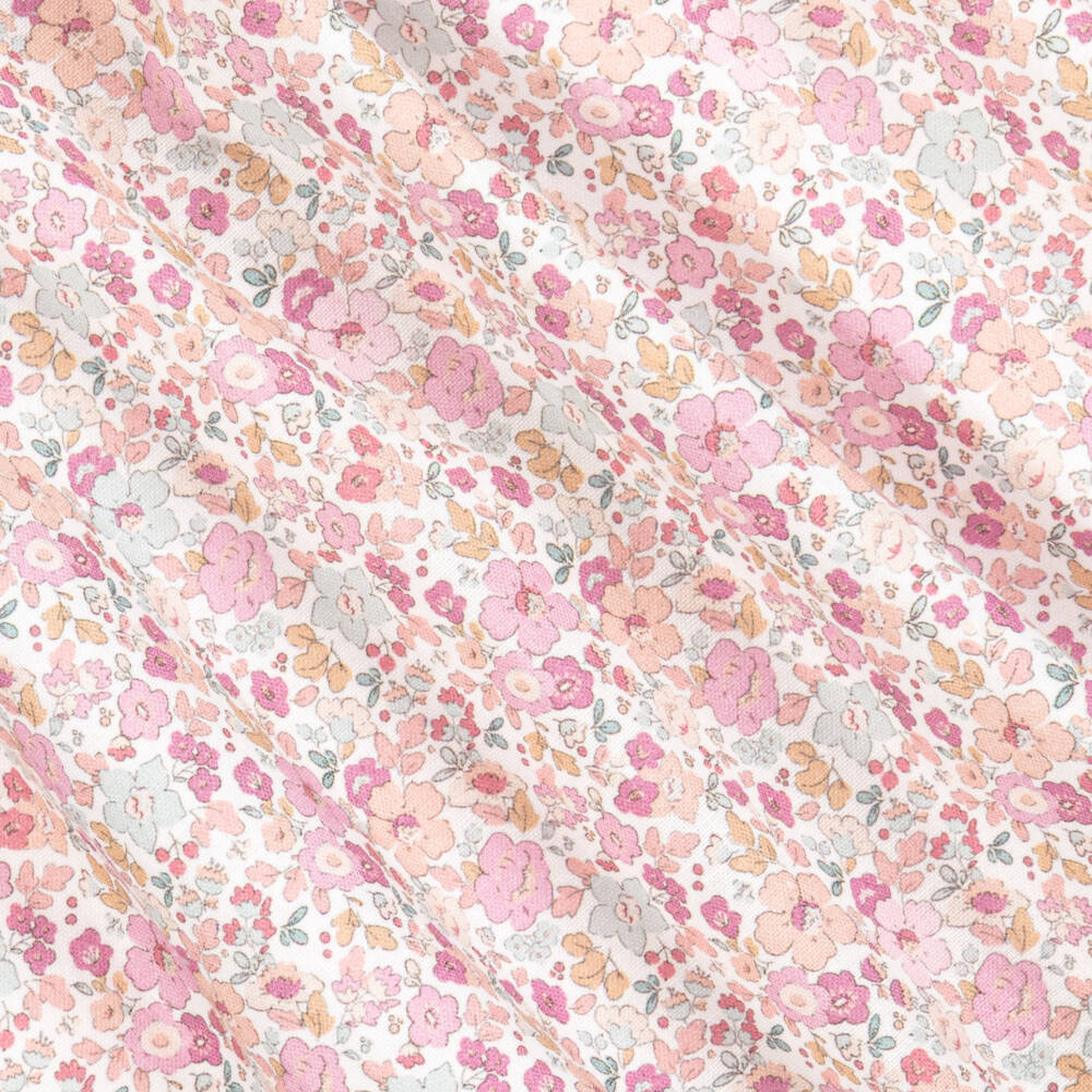 Artesanía Granlei-فستان مزيج قطن محبوك لون زهري بطبعة ورود | Childrensalon Outlet