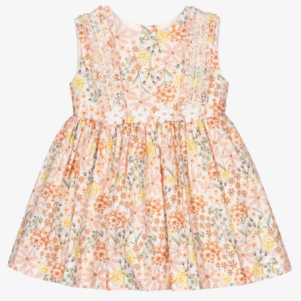 Artesanía Granlei - Robe rose à fleurs Fille  | Childrensalon