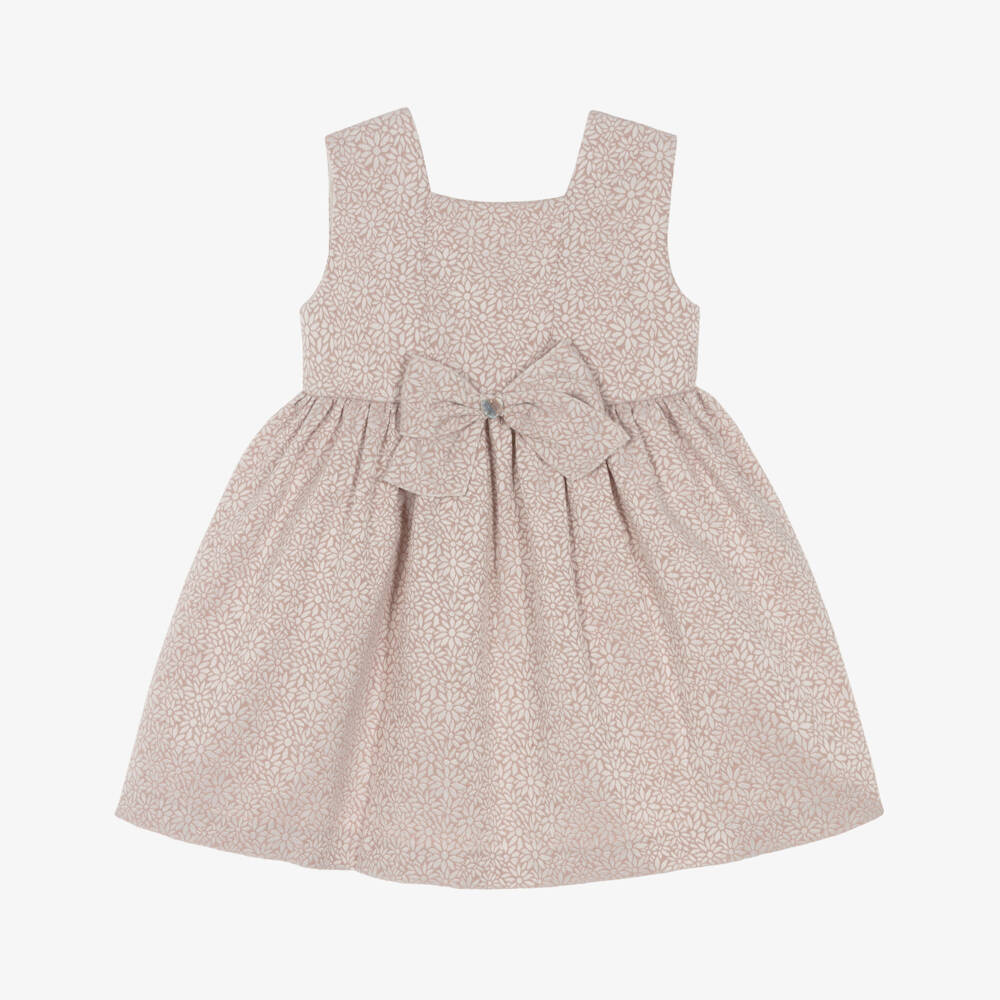 Artesanía Granlei-Girls Pink Floral Jacquard Dress | Childrensalon Outlet
