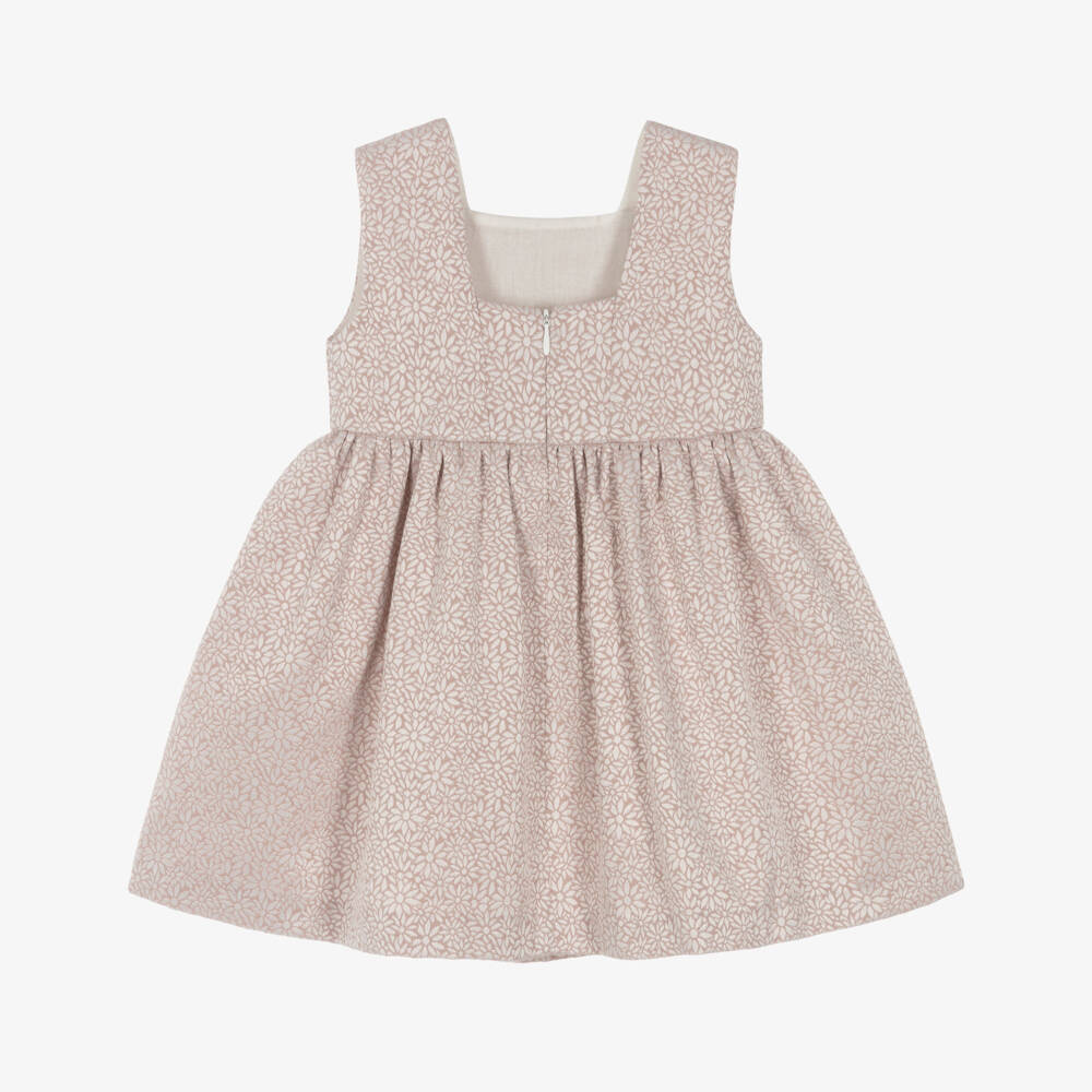 Artesanía Granlei-Girls Pink Floral Jacquard Dress | Childrensalon Outlet
