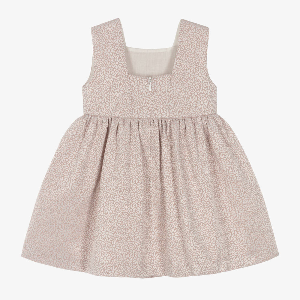 Artesanía Granlei-Girls Pink Floral Jacquard Dress | Childrensalon Outlet