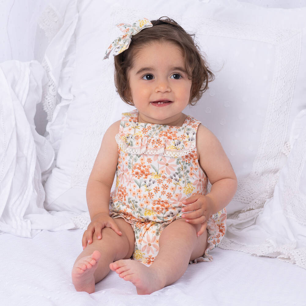 Artesanía Granlei-Girls Pink Floral Shortie  | Childrensalon Outlet