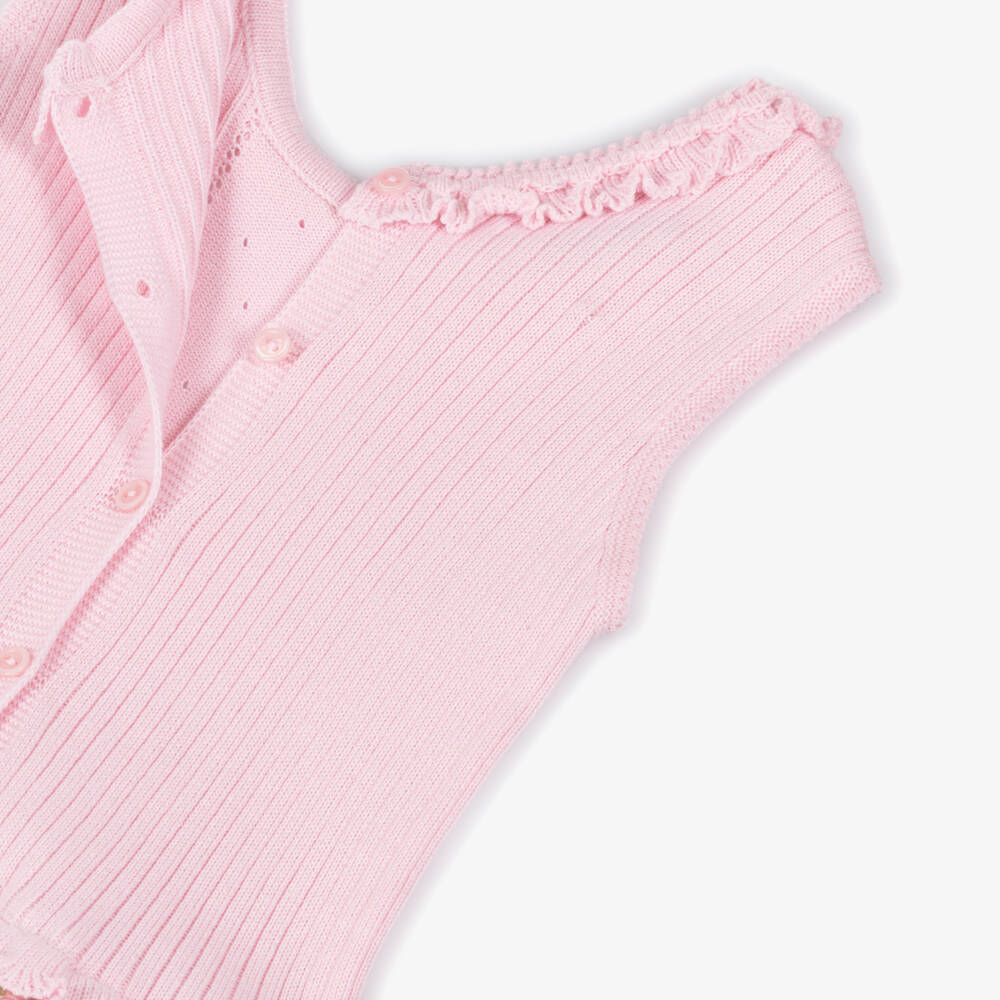 Artesanía Granlei-Girls Pink Knit & Floral Print Dress | Childrensalon Outlet