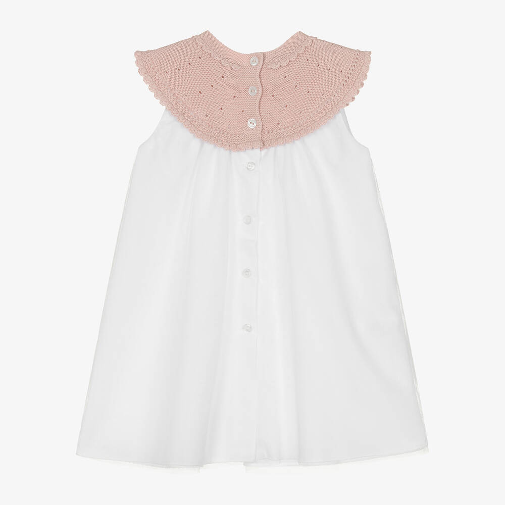 ارتيزانيا  غرانلي-فستان مزيج قطن محبوك وتول لون زهري | Childrensalon Outlet