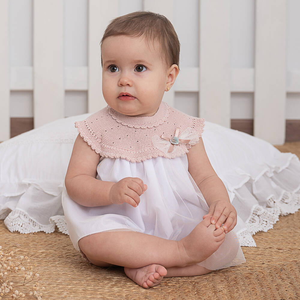 ارتيزانيا  غرانلي-فستان مزيج قطن محبوك وتول لون زهري | Childrensalon Outlet