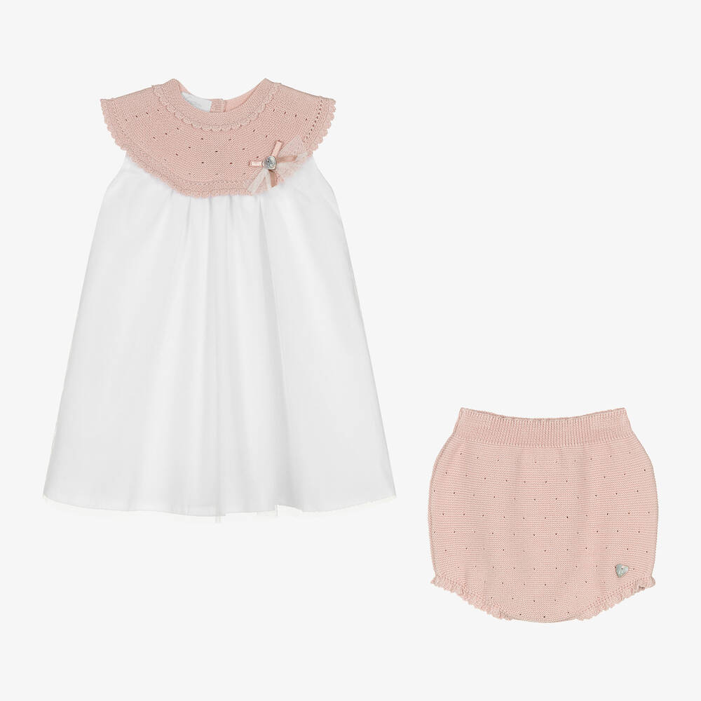 ارتيزانيا  غرانلي-فستان مزيج قطن محبوك وتول لون زهري | Childrensalon Outlet