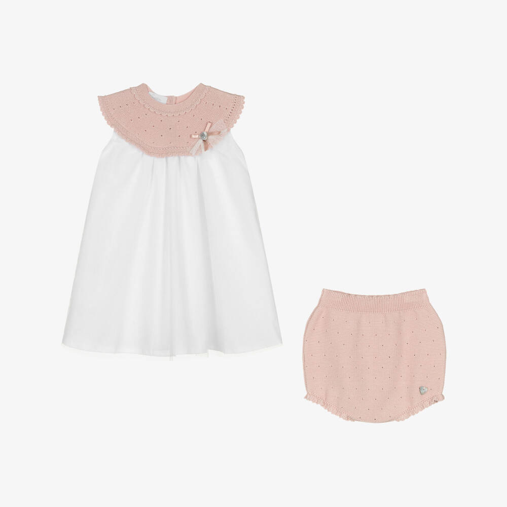 Artesanía Granlei-Girls Pink Knit & Tulle Dress | Childrensalon Outlet
