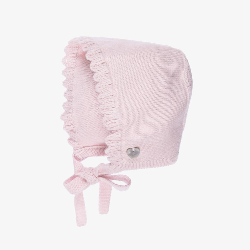 Artesanía Granlei-Girls Pink Knitted Babysuit Set with Ribbon Trim | Childrensalon Outlet