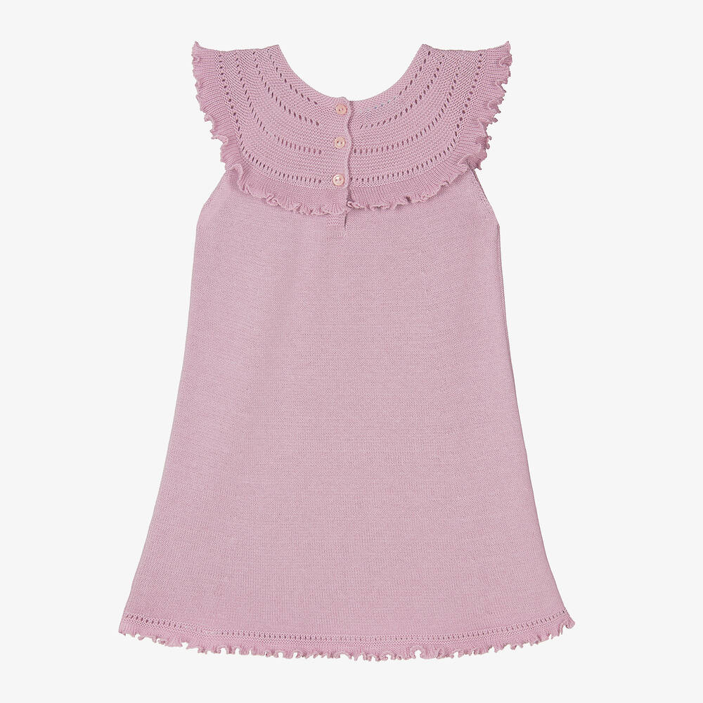 Artesanía Granlei-Girls Pink Knitted Dress | Childrensalon Outlet