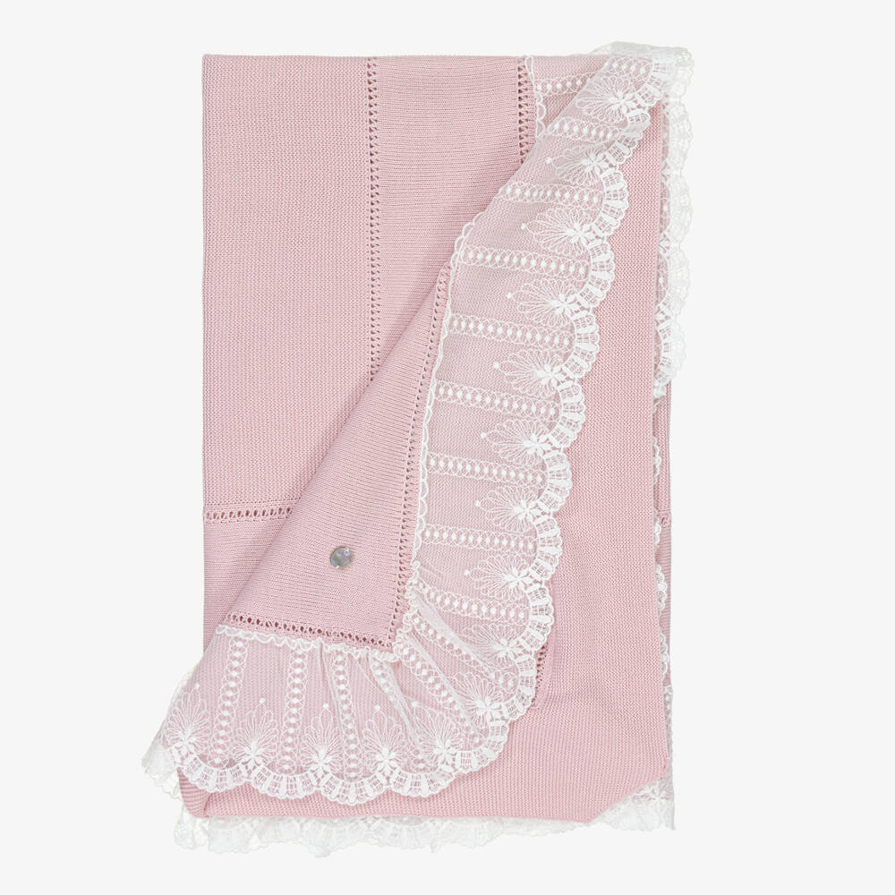 Artesanía Granlei-Girls Pink Lace Accent Shawl | Childrensalon Outlet